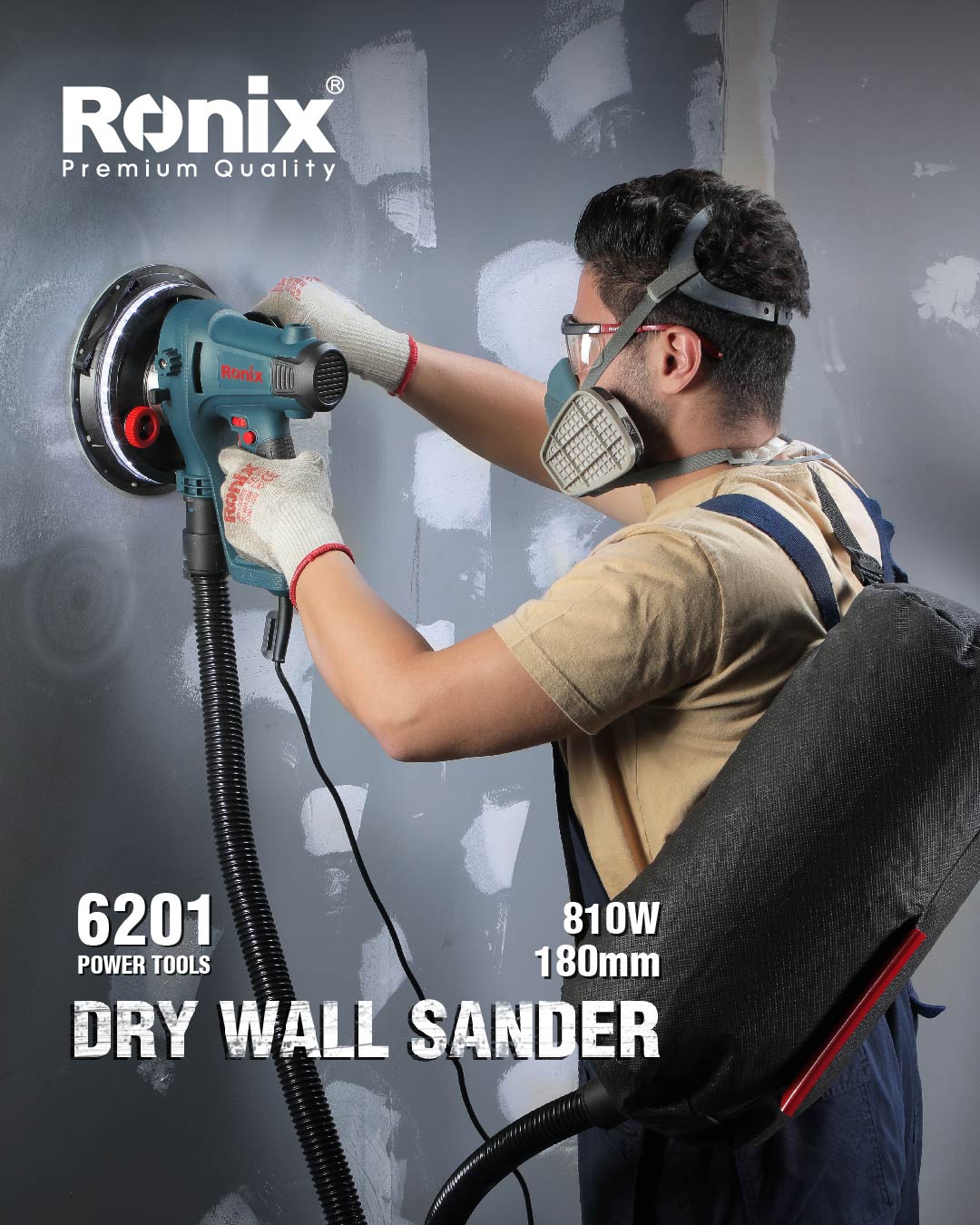 Dry Wall Sander 810W — Ronix tool view 5 | Authorized distributor KSA